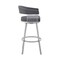 Armen Living Chelsea 29" Swivel Bar Stool with Silver Finish and Slate Gray Faux Leather LCCSBASLGR30 - alternate 9